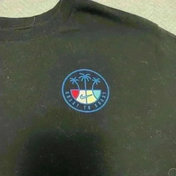 NIKE LONG SLEEVE T SHIRT MENS SIZE M BLACK.  DRI FIT COTTON NIKE REC LEAGUE LOGO - Picture 2 of 6